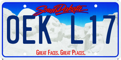 SD license plate 0EKL17