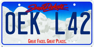 SD license plate 0EKL42
