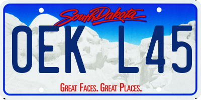 SD license plate 0EKL45