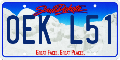 SD license plate 0EKL51