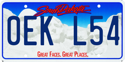 SD license plate 0EKL54