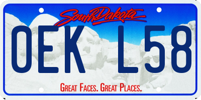 SD license plate 0EKL58