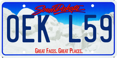 SD license plate 0EKL59