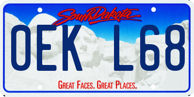 SD license plate 0EKL68