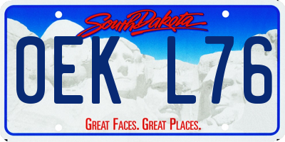 SD license plate 0EKL76