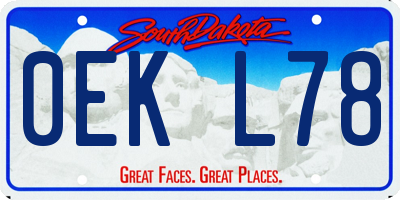 SD license plate 0EKL78