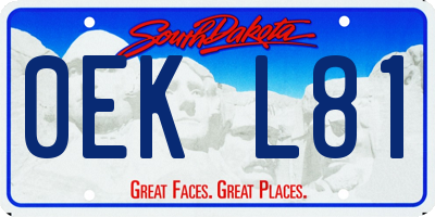 SD license plate 0EKL81