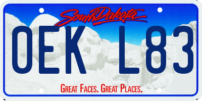 SD license plate 0EKL83