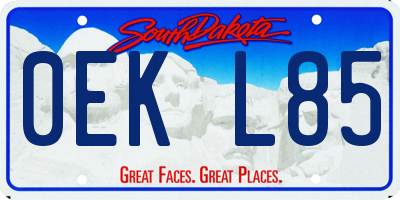 SD license plate 0EKL85