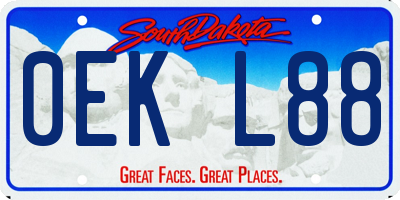 SD license plate 0EKL88