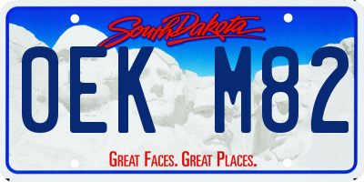 SD license plate 0EKM82