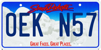 SD license plate 0EKN57