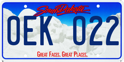 SD license plate 0EKO22