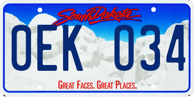 SD license plate 0EKO34