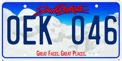 SD license plate 0EKO46