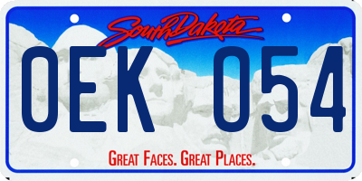 SD license plate 0EKO54