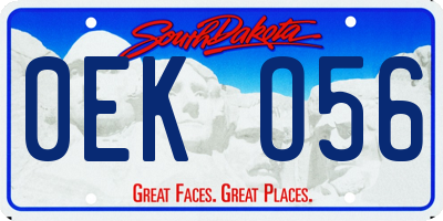 SD license plate 0EKO56