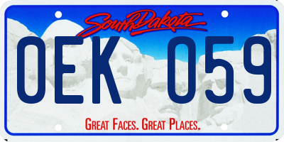 SD license plate 0EKO59