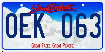 SD license plate 0EKO63