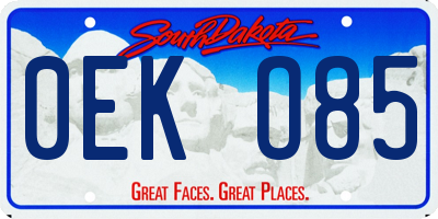 SD license plate 0EKO85