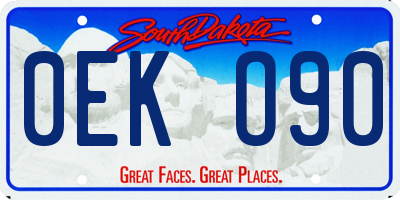 SD license plate 0EKO90