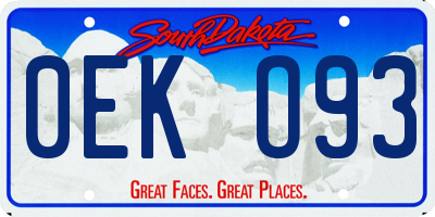 SD license plate 0EKO93