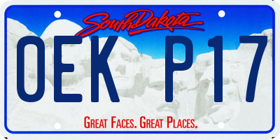 SD license plate 0EKP17