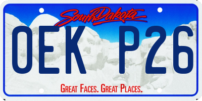 SD license plate 0EKP26