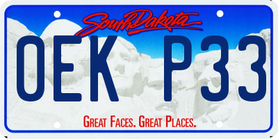 SD license plate 0EKP33
