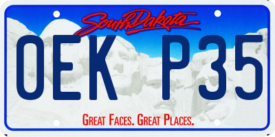SD license plate 0EKP35