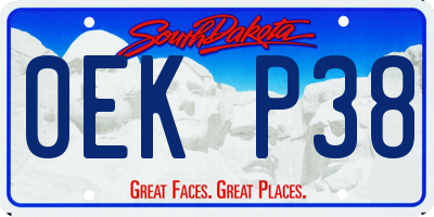 SD license plate 0EKP38
