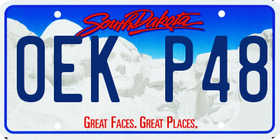 SD license plate 0EKP48