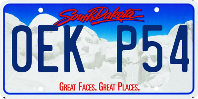 SD license plate 0EKP54