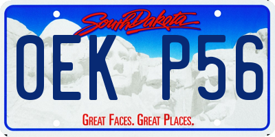 SD license plate 0EKP56