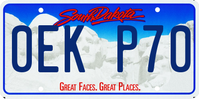 SD license plate 0EKP70