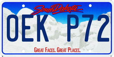 SD license plate 0EKP72