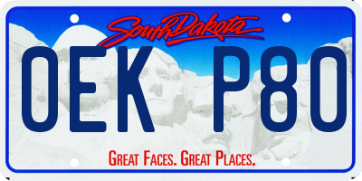 SD license plate 0EKP80
