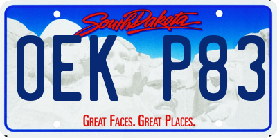 SD license plate 0EKP83