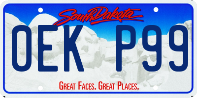 SD license plate 0EKP99