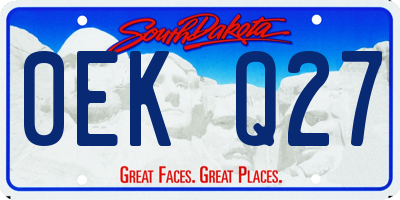 SD license plate 0EKQ27