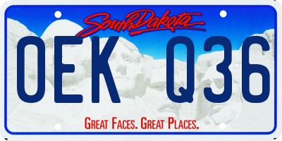 SD license plate 0EKQ36