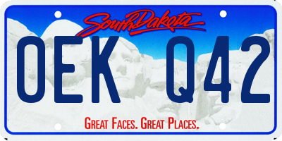 SD license plate 0EKQ42