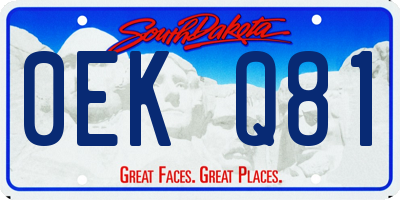 SD license plate 0EKQ81
