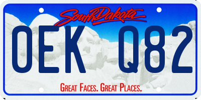 SD license plate 0EKQ82