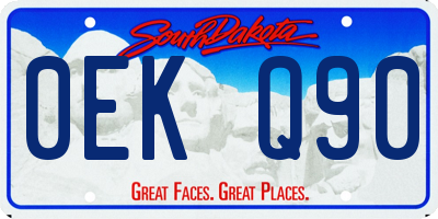 SD license plate 0EKQ90