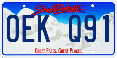 SD license plate 0EKQ91
