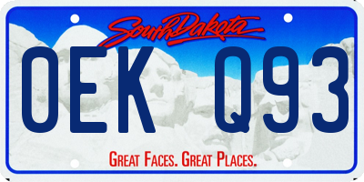 SD license plate 0EKQ93