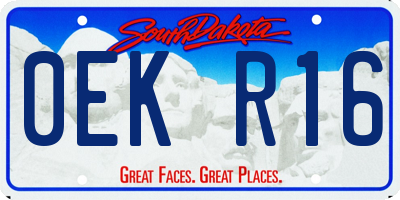 SD license plate 0EKR16
