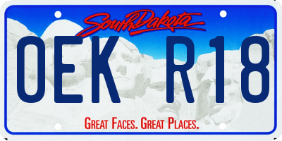 SD license plate 0EKR18