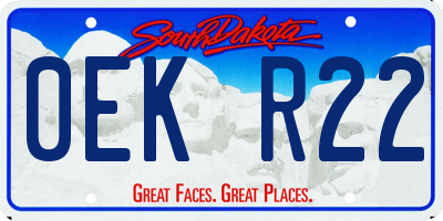 SD license plate 0EKR22
